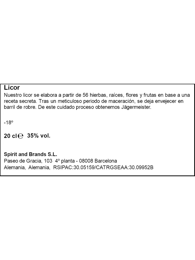 Petaca Licor Jagermeister 20cl