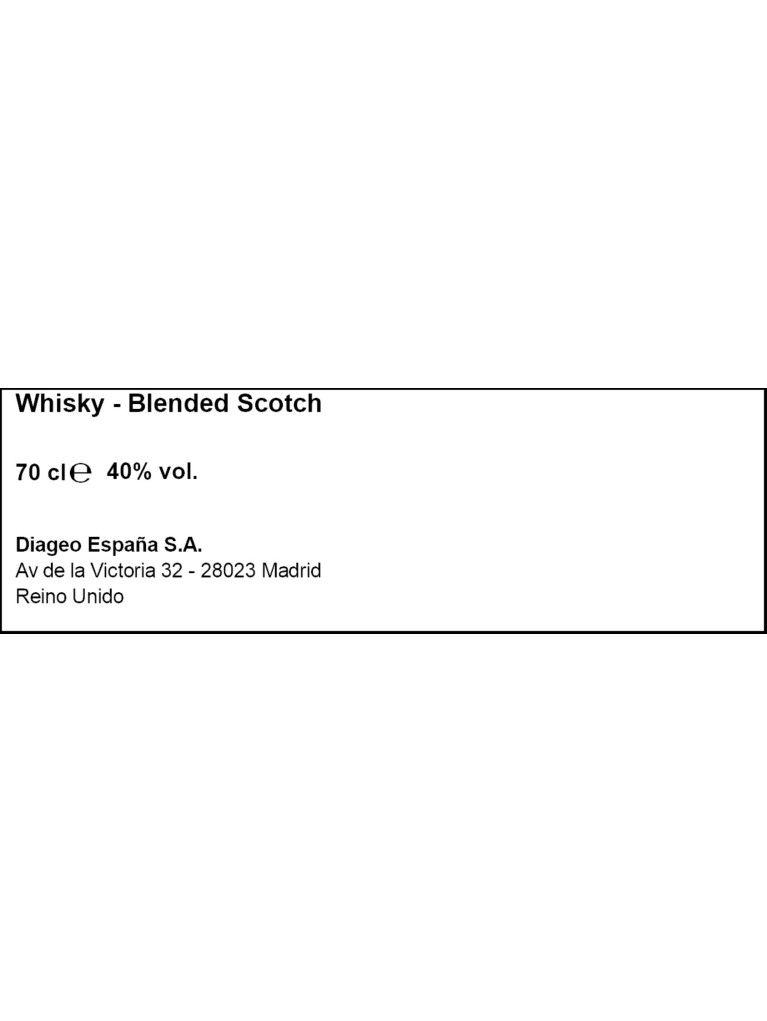 Whisky Johnnie Walker Blue Label 70cl - Sin estuche