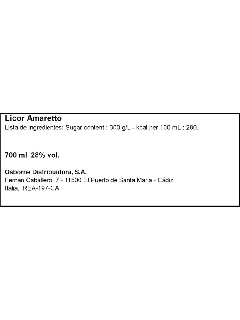 Licor Amaretto Disaronno 70cl - Tapón deteriorado