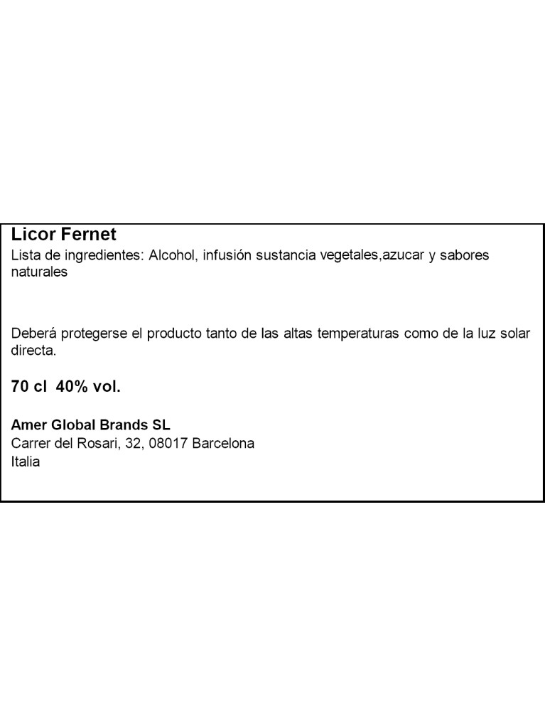 Licor Fernet Branca