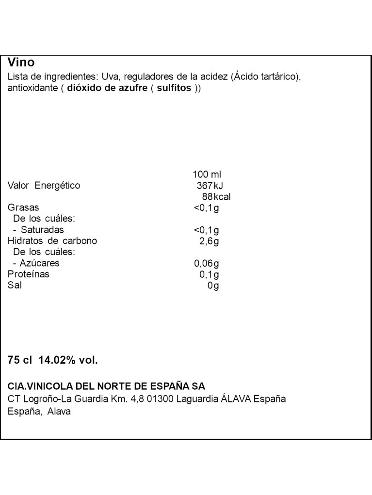 Cune Imperial Reserva 2017 - Etiqueta deteriorada 