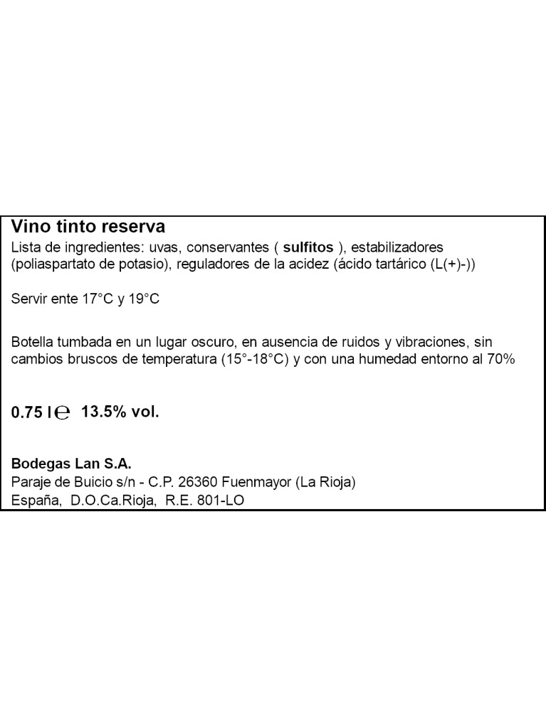 Lan Tinto Reserva