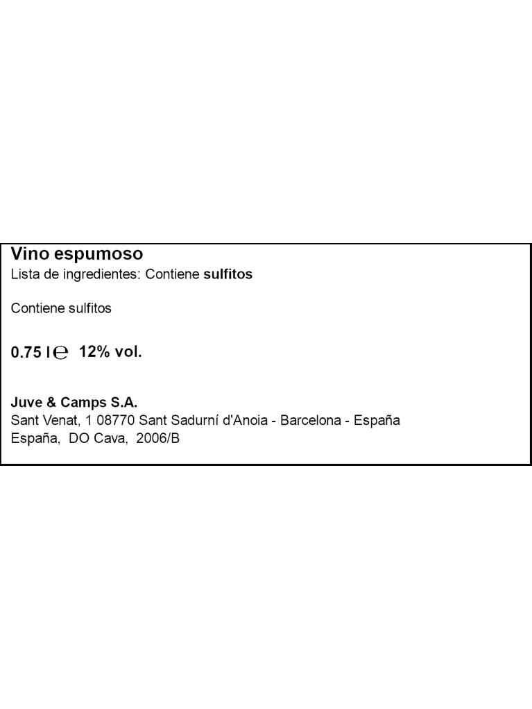 Cava Juvé & Camps Reserva Familia - Etiqueta deteriorada