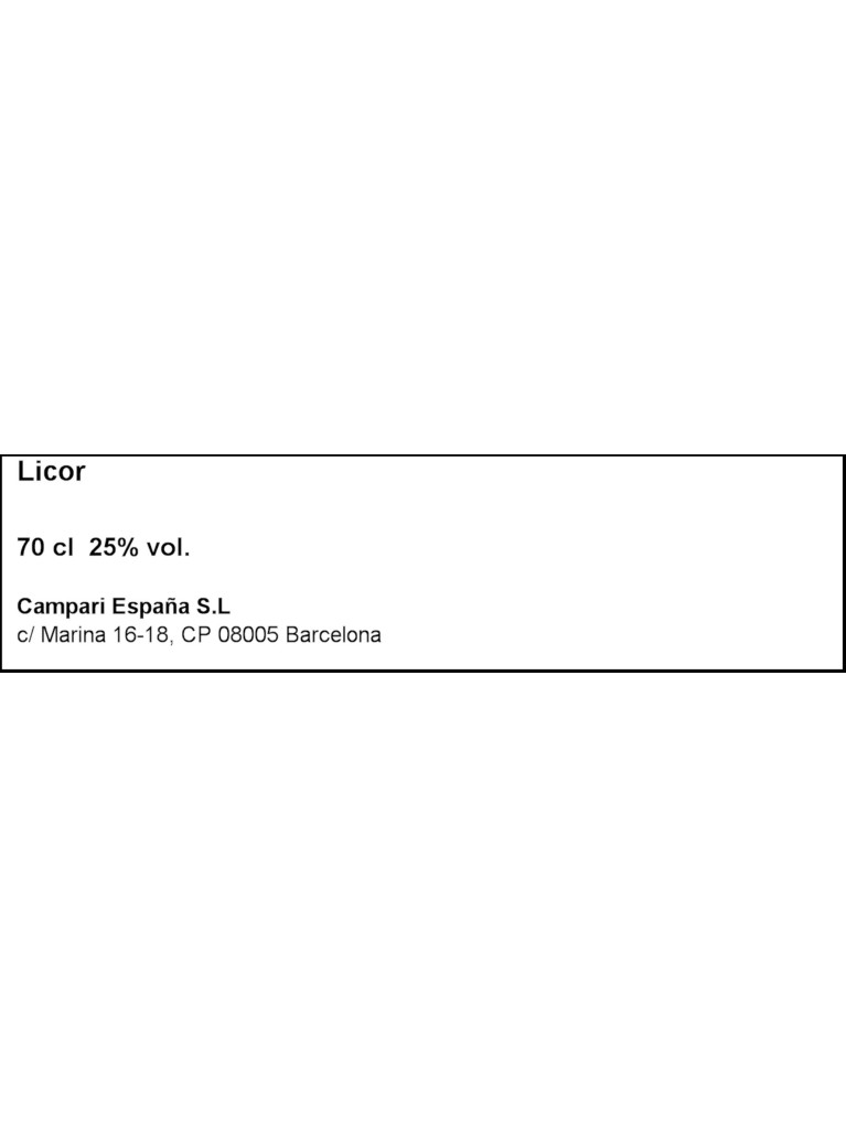 Licor Bitter Campari 70cl