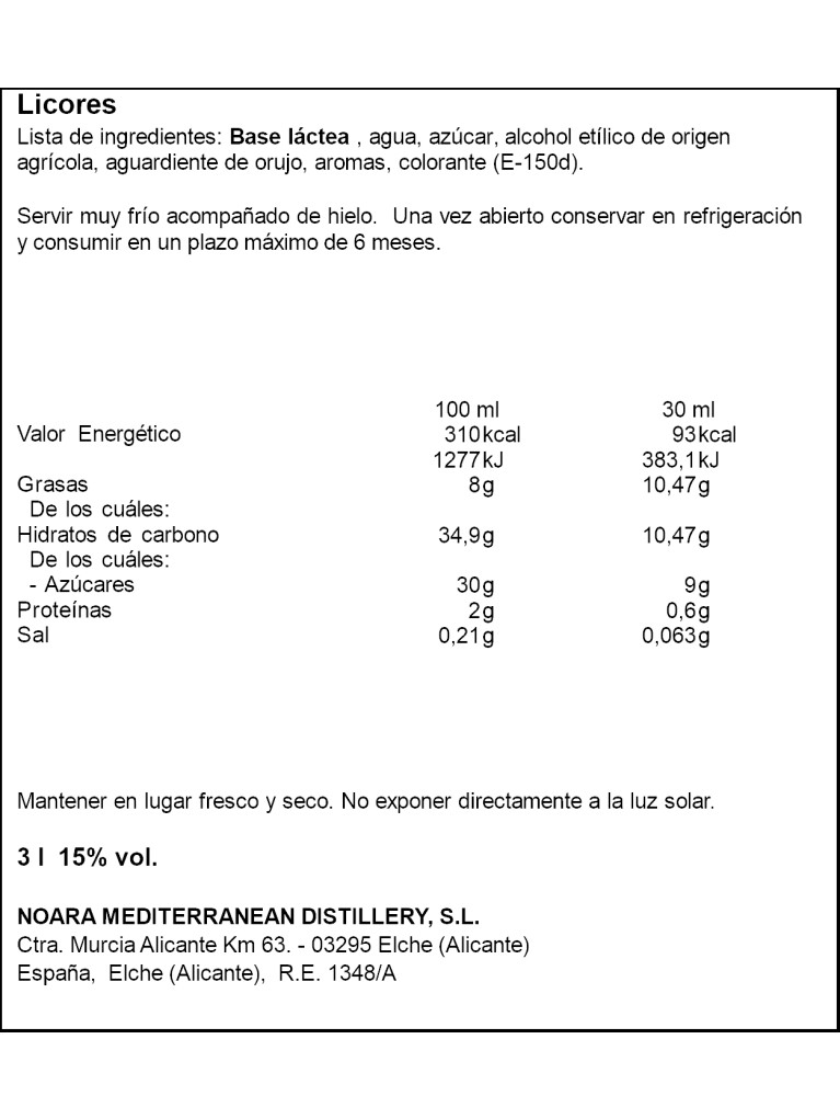 Licor Orujo Crema Quemeira 