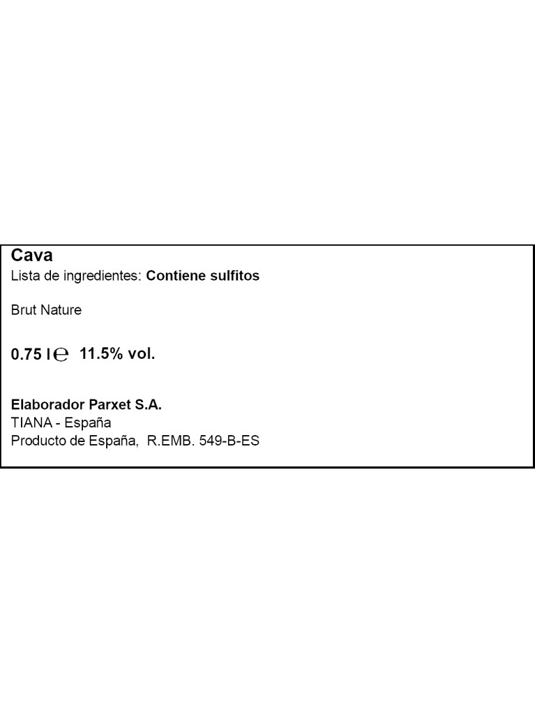 Cava Parxet Brut Nature
