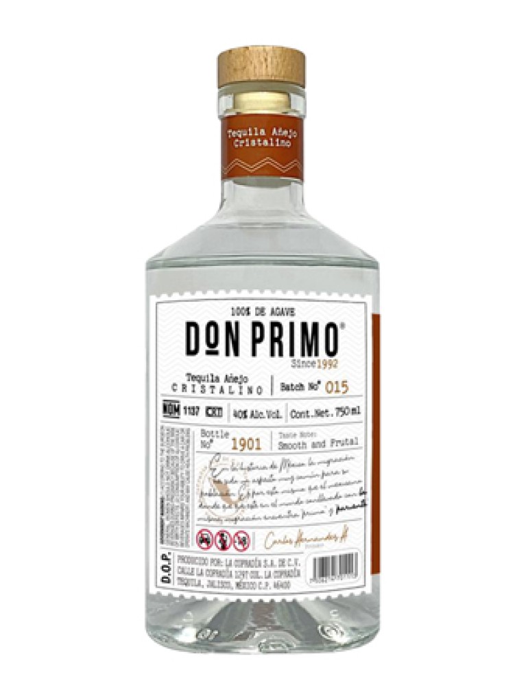 Tequila Don Primo Añejo Cristalino 100% Agave