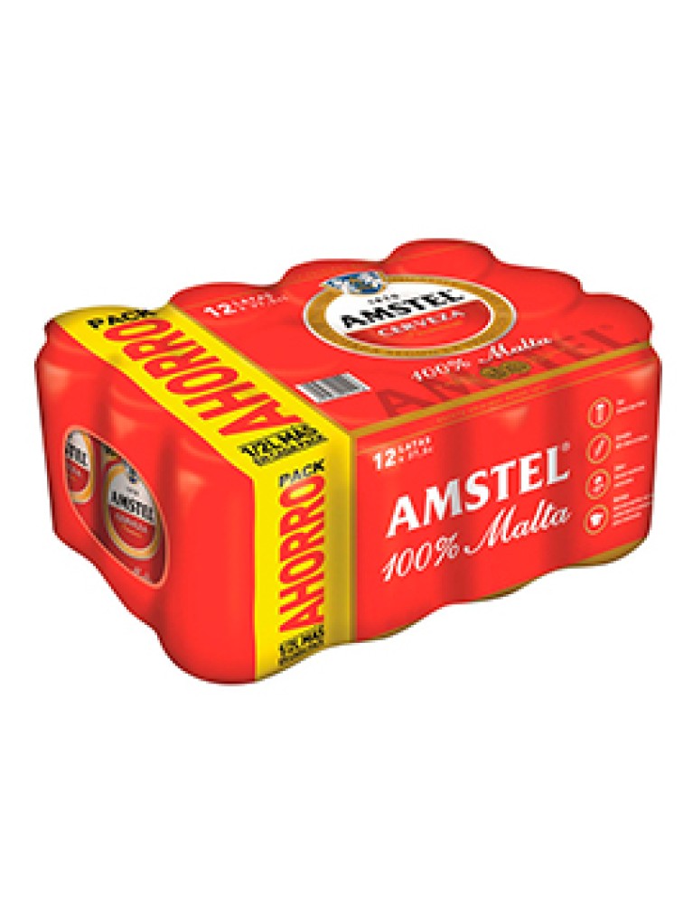 Cerveza Amstel Lata 37,5cl Pack 12 Unidades
