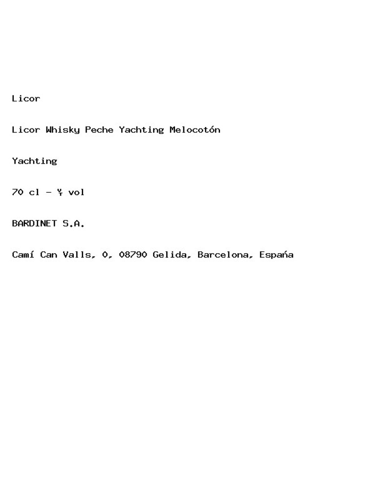 Licor Whisky Peche Yachting Melocoton 