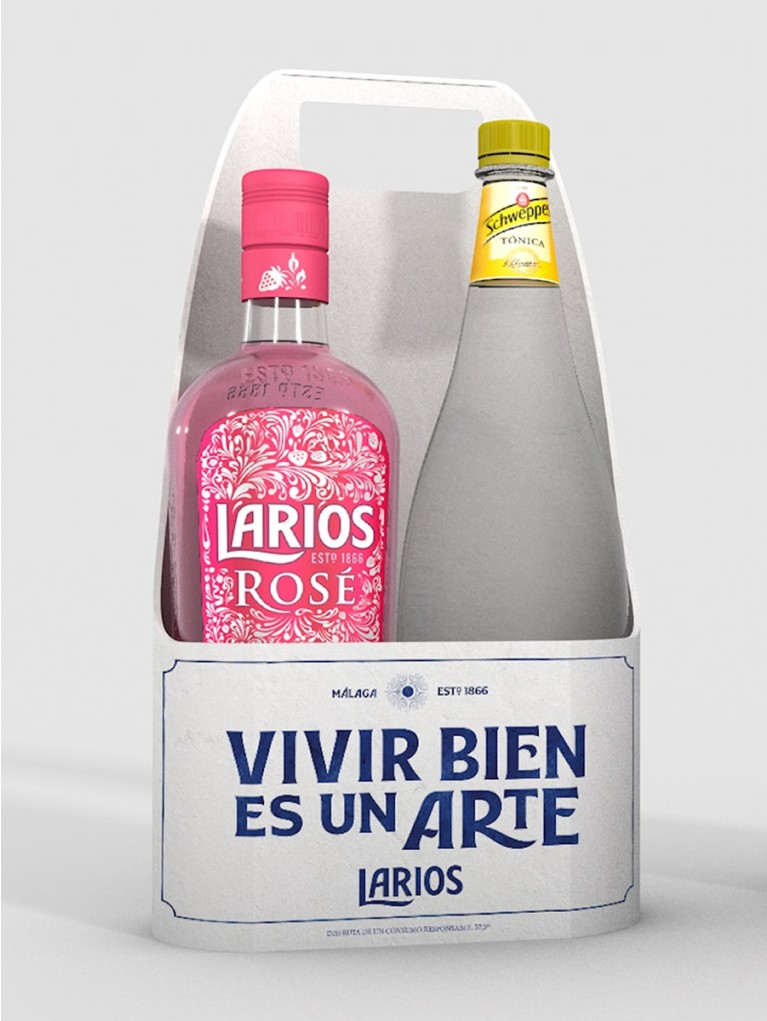 Ginebra Pack Larios Rosé + Tónica 1L