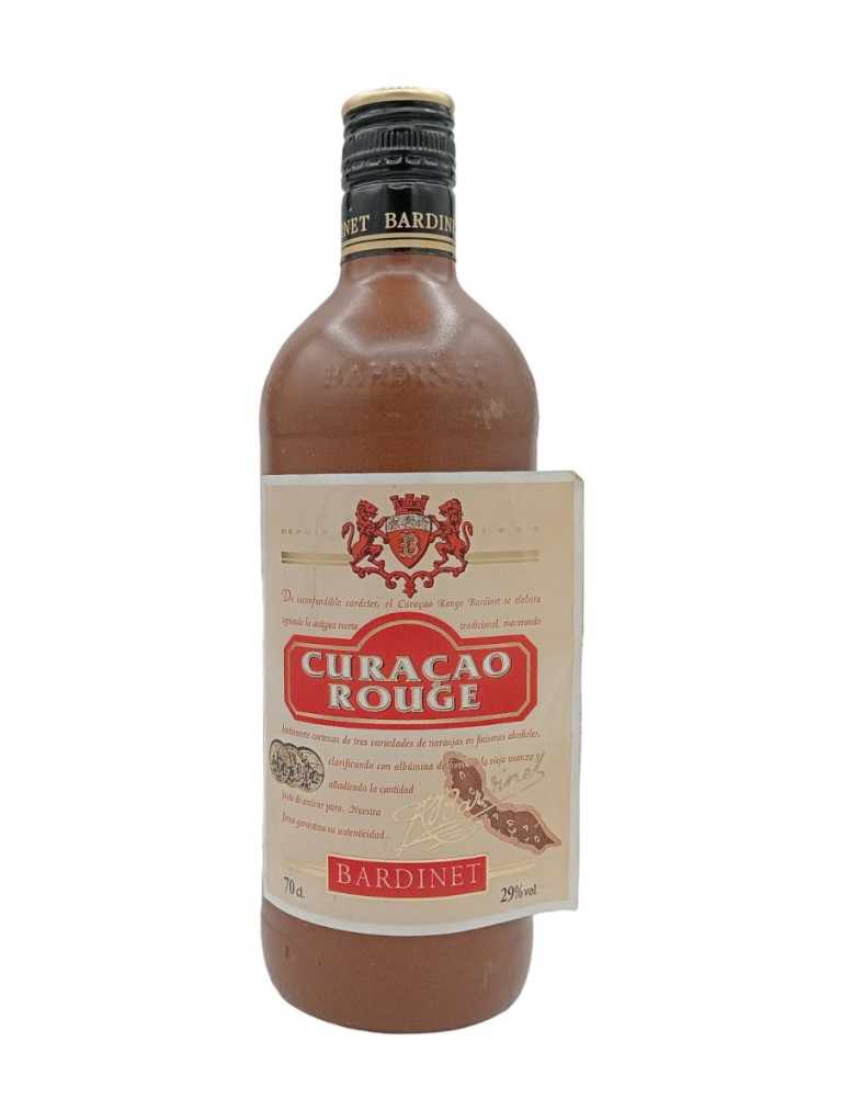 Licor Bardinet Curacao Rouge - Etiqueta deteriorada