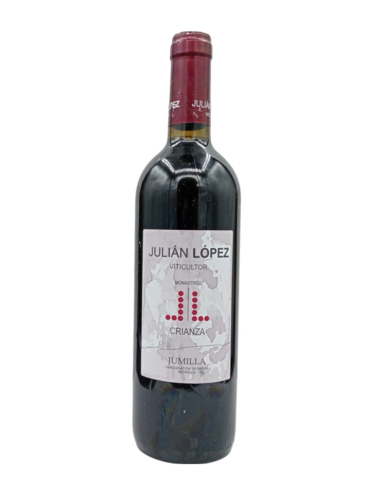 Julián López Tinto 2021 - Etiqueta deteriorada