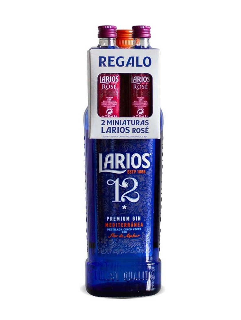 Ginebra Pack Larios 12 70cl + 2 Mini Larios Rosé 5cl